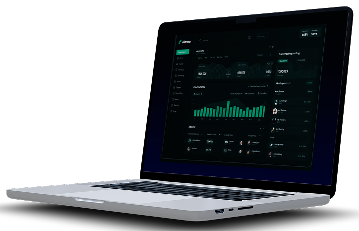 painel corporativo no Notebook